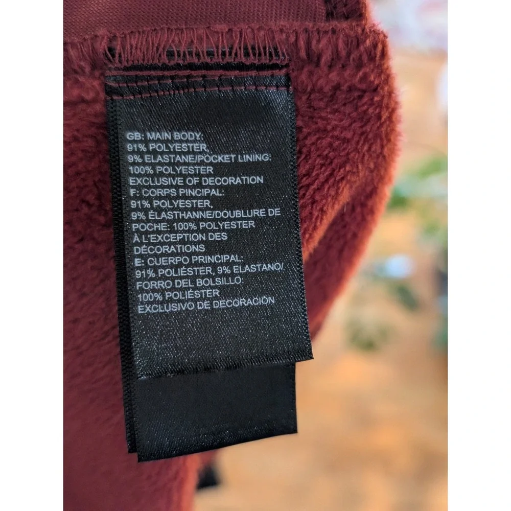 The North Face Tekware Hybrid Full Zip Hoodie Jacket Men's Size Medium Burgundy